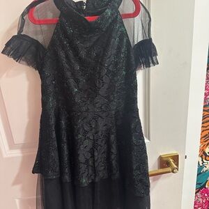 Elegant Black and Green Kids Formal Dress